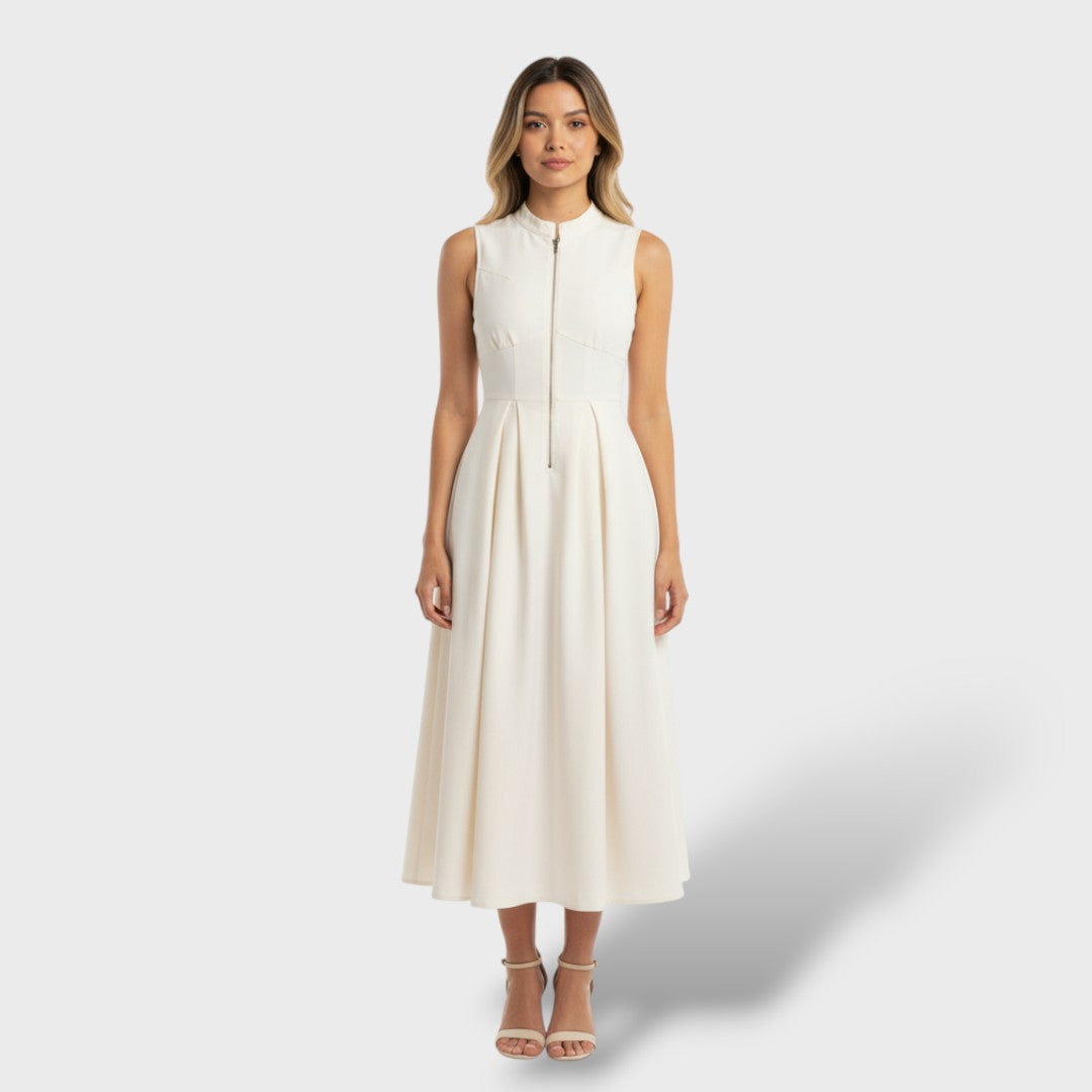 Vestido midi mujer sin mangas ajuste elegante - Mavetta