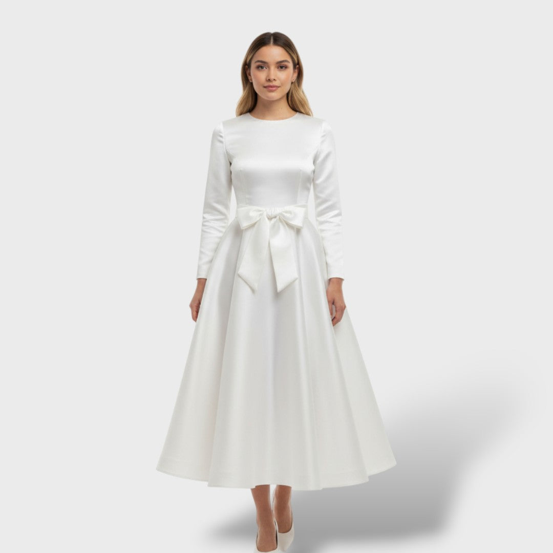 Vestido midi mujer con cinturón ajustable