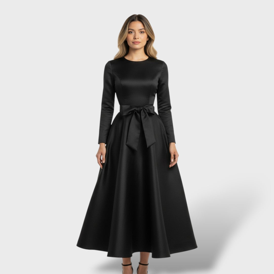 Vestido midi mujer con cinturón ajustable