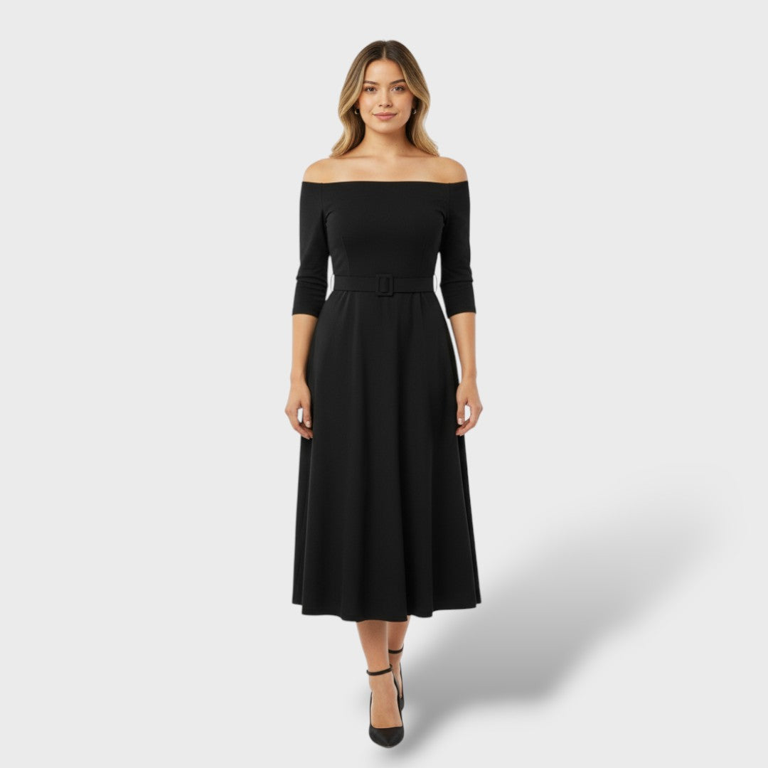 Vestido largo mujer cintura alta ajustado