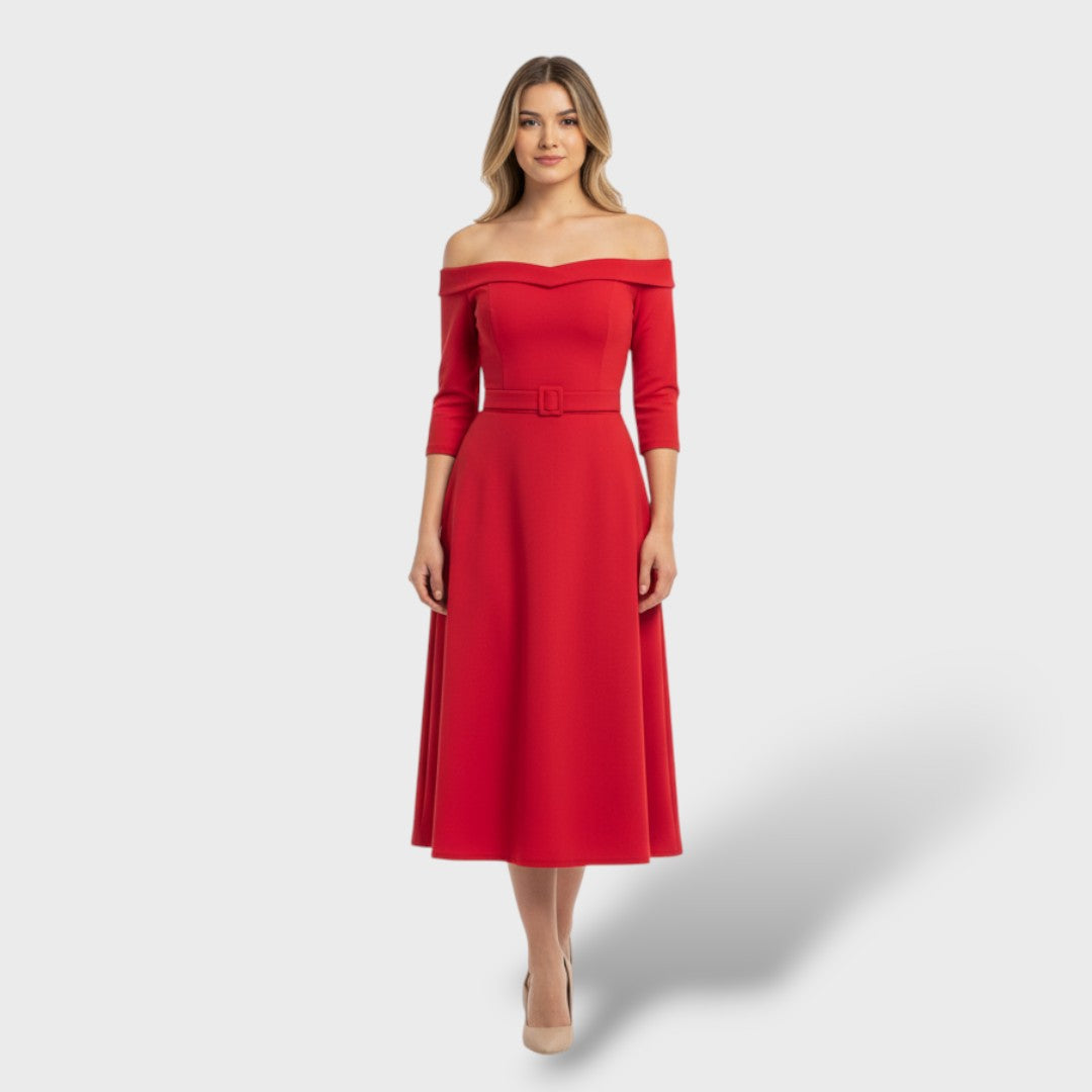 Vestido largo mujer cintura alta ajustado