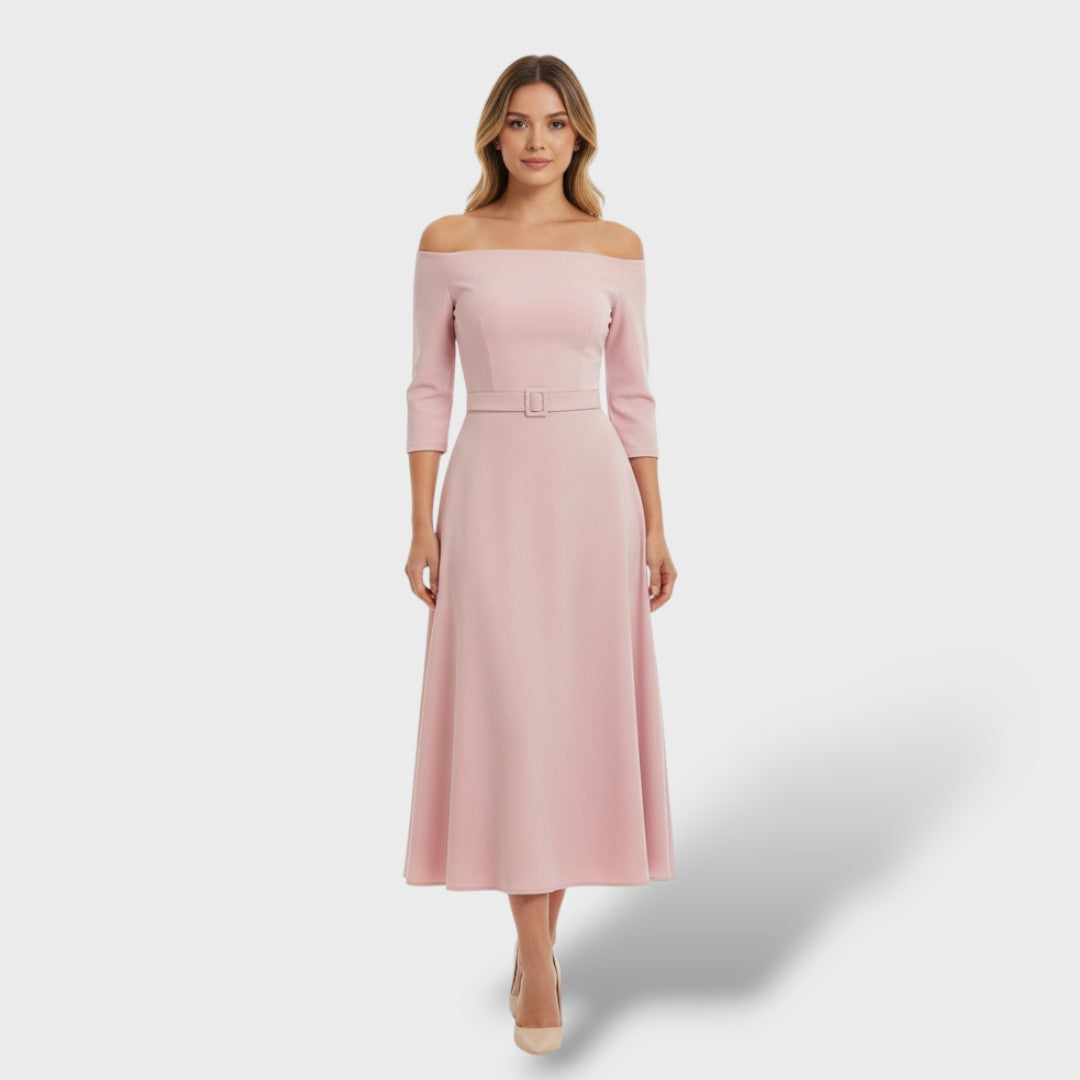 Vestido largo mujer cintura alta ajustado