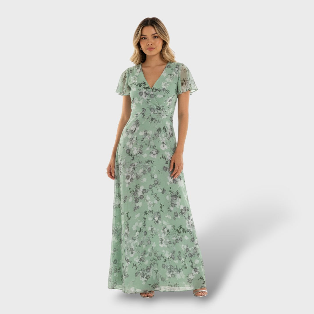 Vestido Largo Mujer Estampado Floral Fiesta