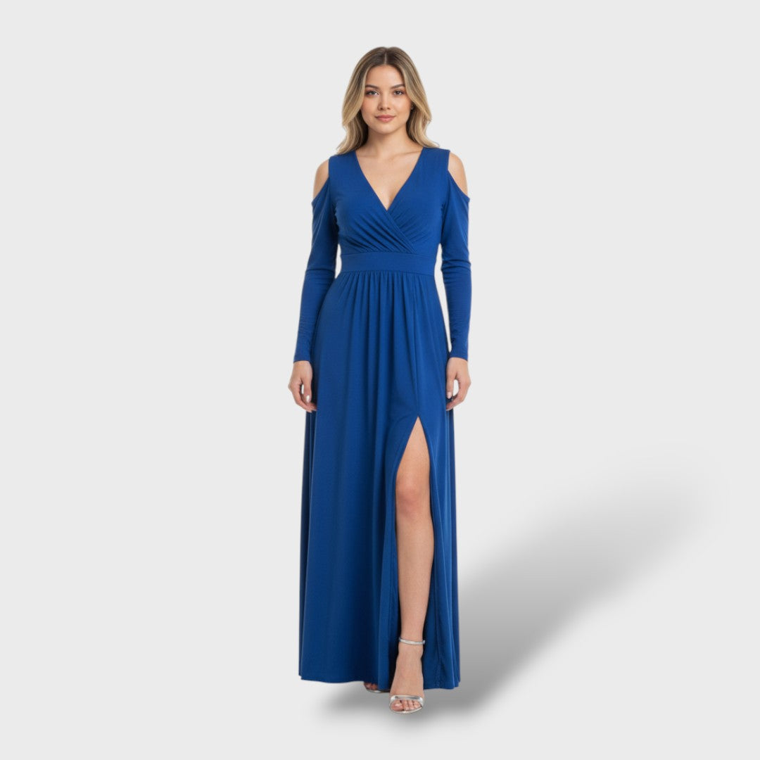 Vestido Largo Mujer con Abertura Lateral Ajustado