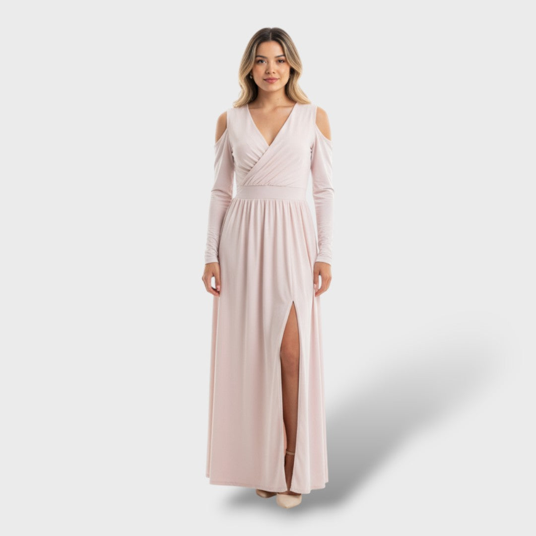 Vestido Largo Mujer con Abertura Lateral Ajustado