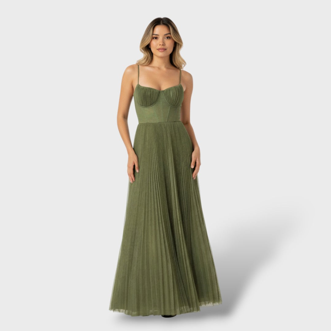 Vestido Midi Mujer Plisado Ajuste Fit Flare - Mavetta