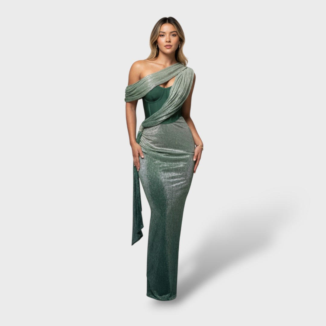 Vestido Largo Mujer Asimétrico Diseño Elegante