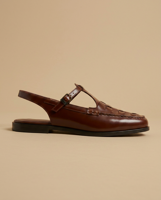 Sandalia Mujer de Cuero Trenzado Estilo Slingback - Mavetta