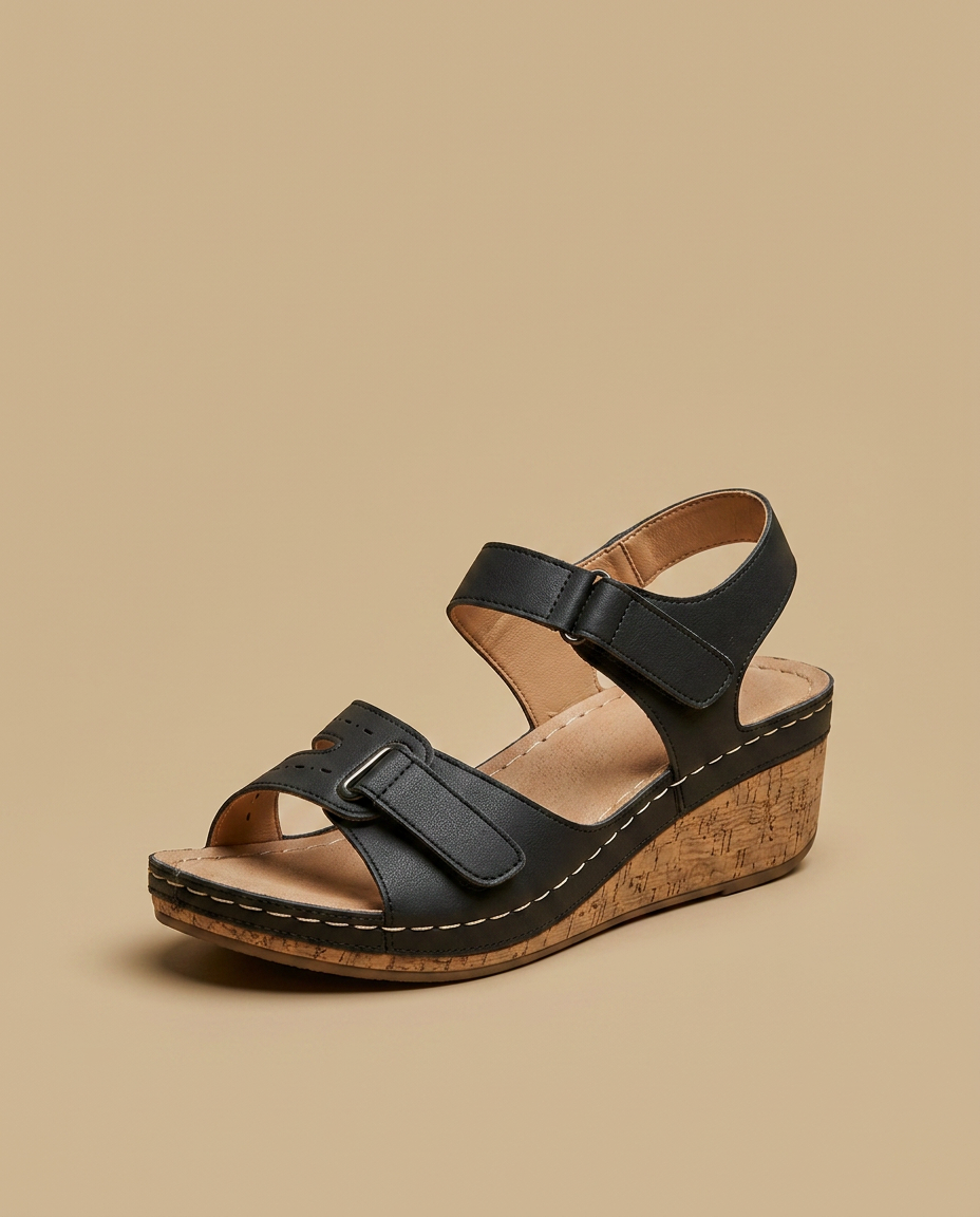 Sandalias Cuña Mujer Corcho Tiras Ajustables Velcro Confort - Mavetta