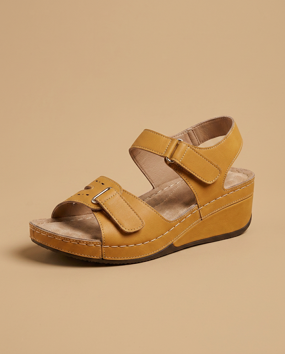 Sandalias Cuña Mujer Corcho Tiras Ajustables Velcro Confort