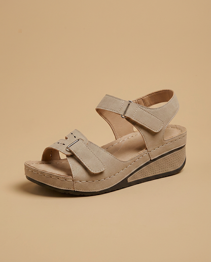 Sandalias Cuña Mujer Corcho Tiras Ajustables Velcro Confort
