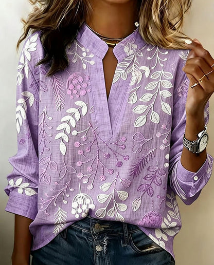 Blusa mujer ligera cuello en V floral verano - Mavetta