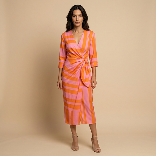 Vestido Largo Mujer Tipo Camisero Cruzado - Mavetta