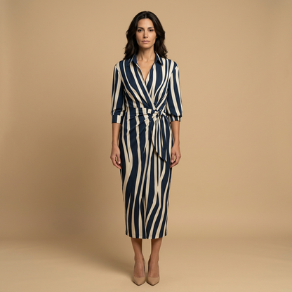 Vestido Largo Mujer Tipo Camisero Cruzado