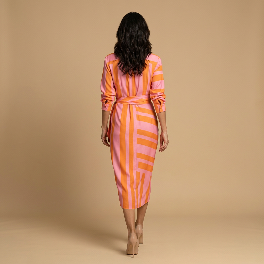 Vestido Largo Mujer Tipo Camisero Cruzado