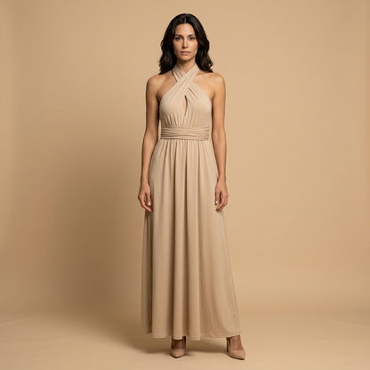 Vestido Largo Mujer Cruzado Escote en V Multiposición