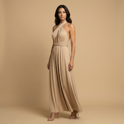 Vestido Largo Mujer Cruzado Escote en V Multiposición