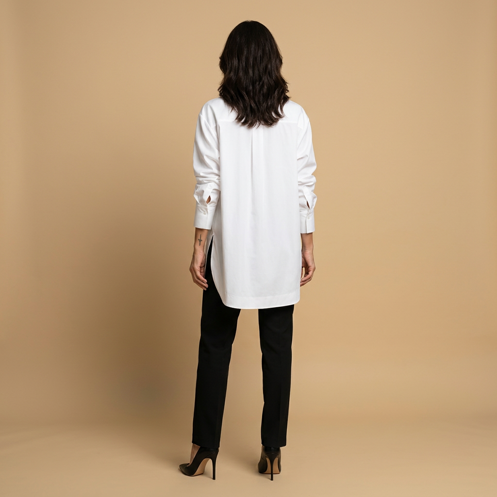 Camisa Mujer Algodón Oversize Cuello Camisero