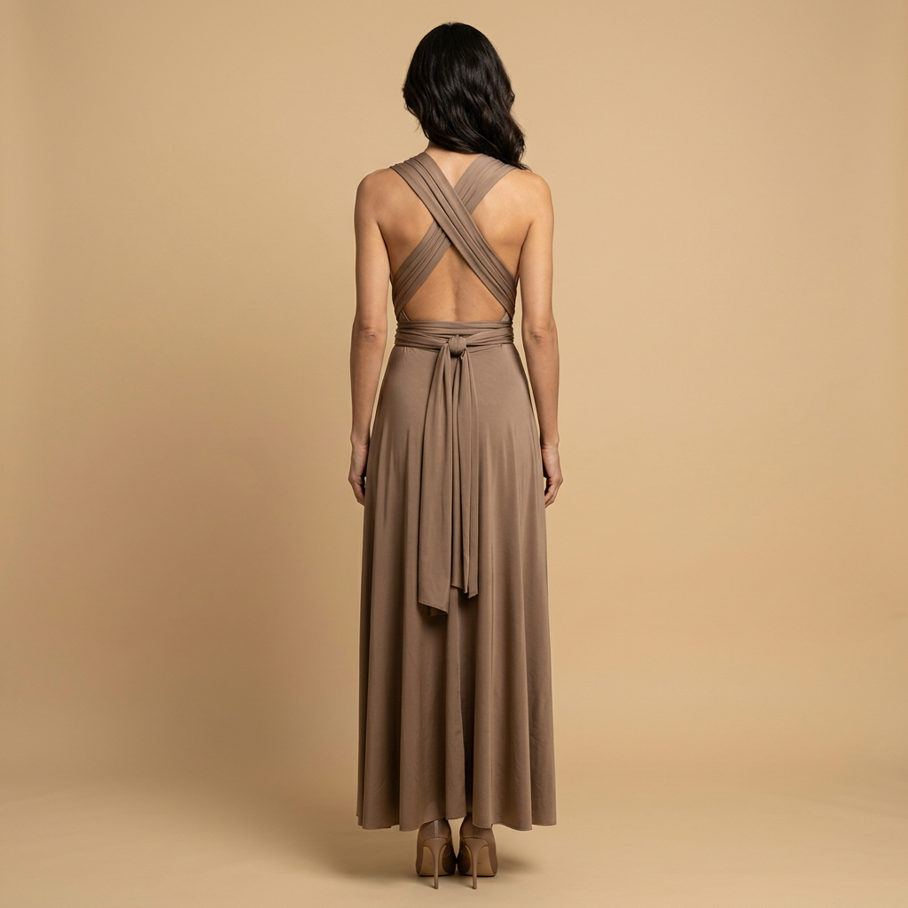 Vestido Largo Mujer Cruzado Escote en V Multiposición
