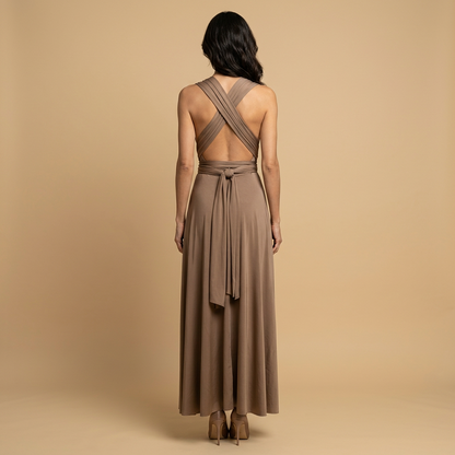 Vestido Largo Mujer Cruzado Escote en V Multiposición