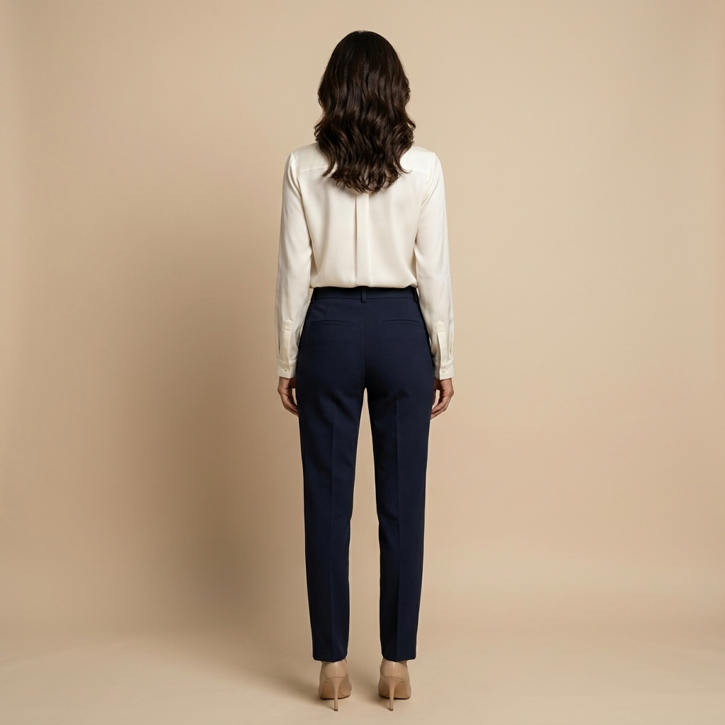 Blusa Mujer de Crepé Escote en V Pliegues Manga Larga