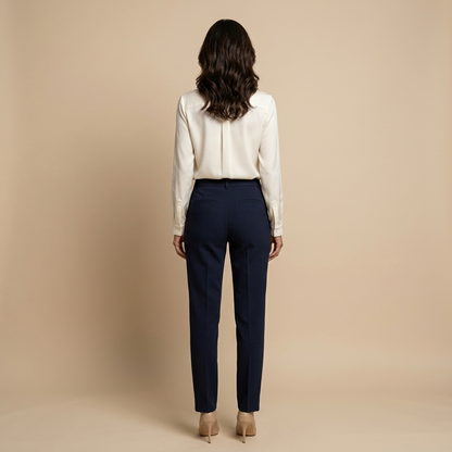 Blusa Mujer de Crepé Escote en V Pliegues Manga Larga