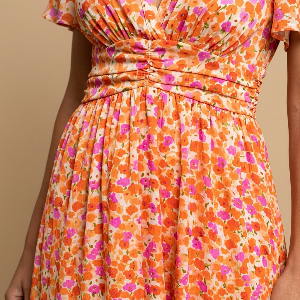 Vestido Largo Mujer Cruzado Escote en V Manga Mariposa