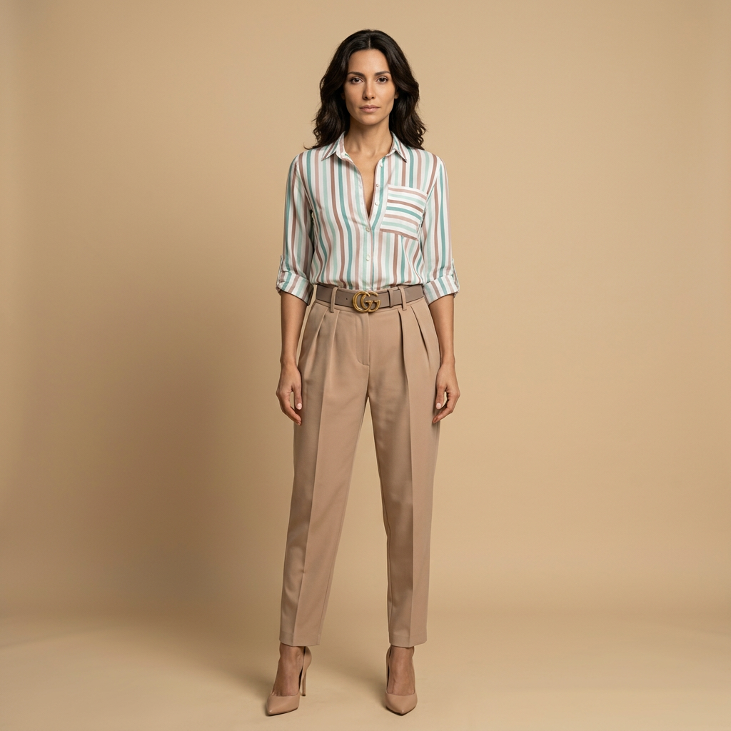 Blusa Camisera Mujer de Tejido Estampado Manga Larga
