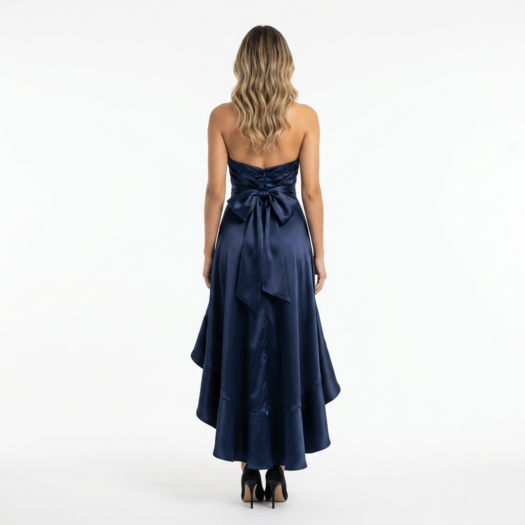 Vestido Midi Mujer de Satén Estilo Halter