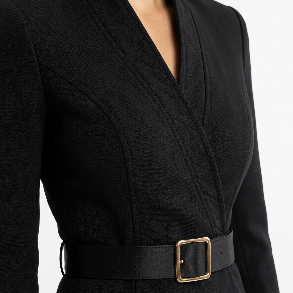 Vestido Midi Mujer Entallado con Cinturón