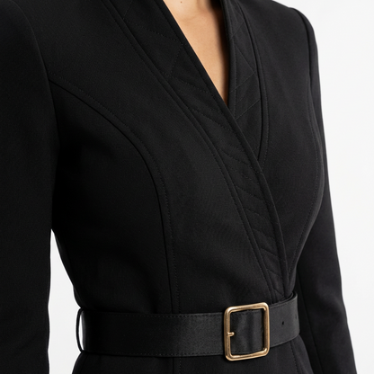 Vestido Midi Mujer Entallado con Cinturón