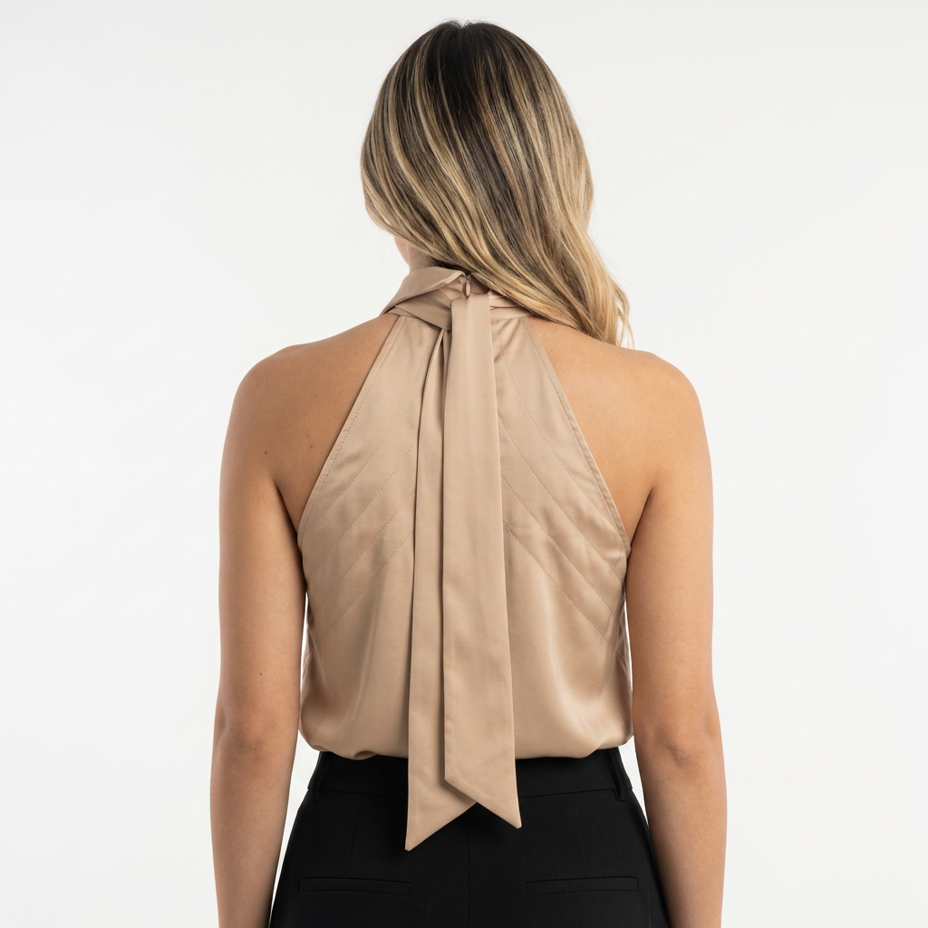 Blusa Mujer Cuello Halter Estilo Elegante