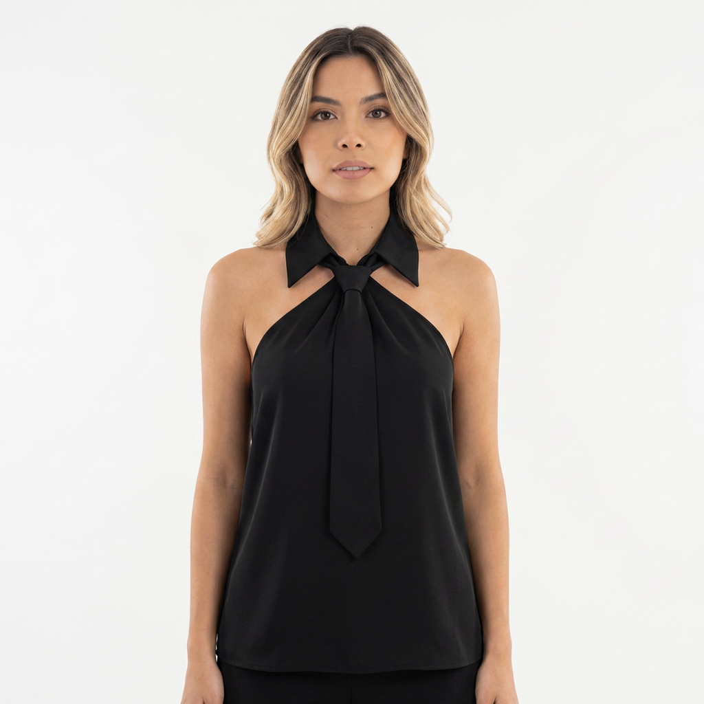 Blusa Mujer Cuello Halter Estilo Elegante