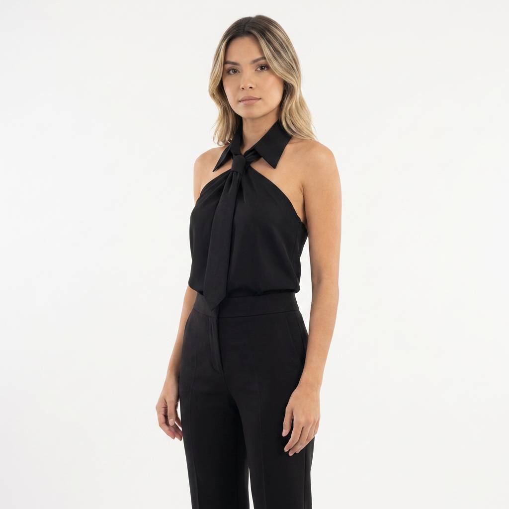 Blusa Mujer Cuello Halter Estilo Elegante