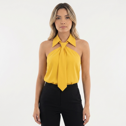 Blusa Mujer Cuello Halter Estilo Elegante
