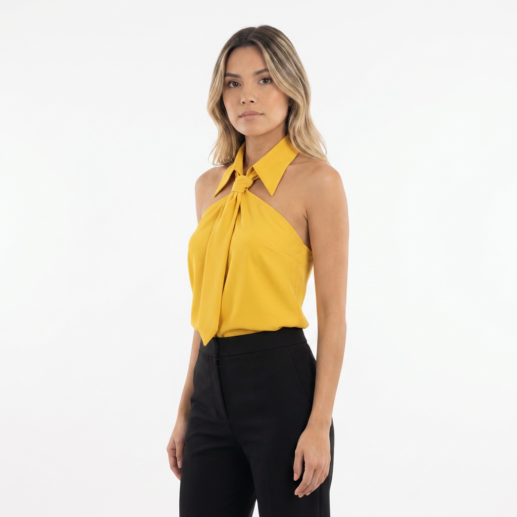 Blusa Mujer Cuello Halter Estilo Elegante