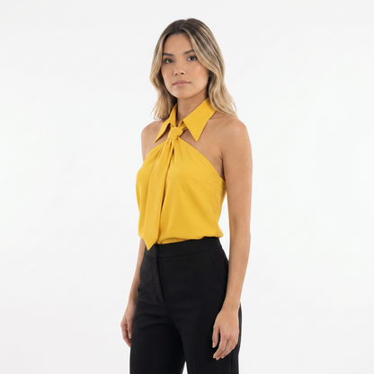 Blusa Mujer Cuello Halter Estilo Elegante