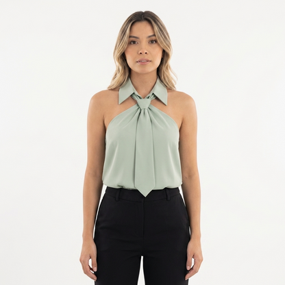Blusa Mujer Cuello Halter Estilo Elegante