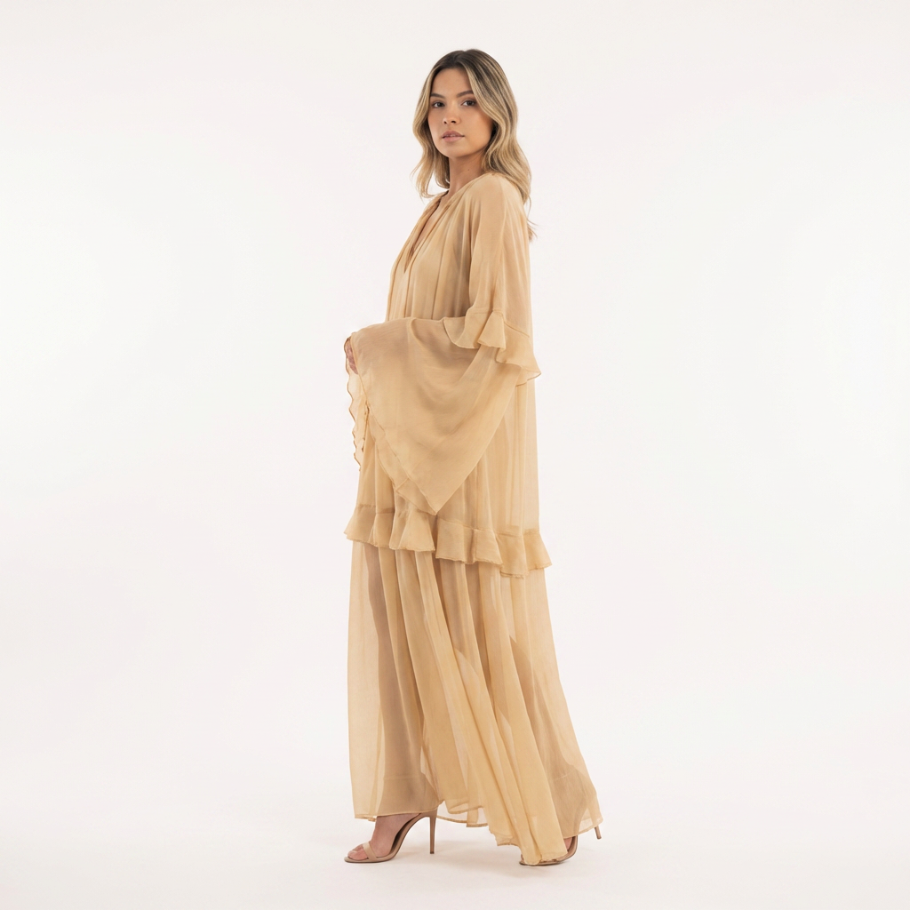 Vestido largo mujer gasa transparente estilo boho playa