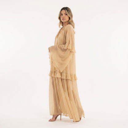 Vestido largo mujer gasa transparente estilo boho playa