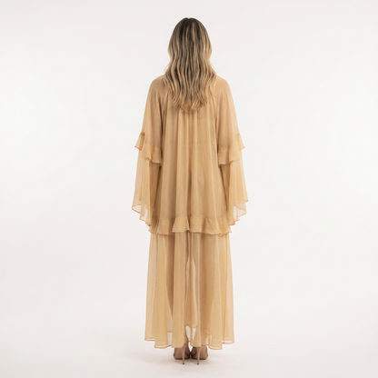 Vestido largo mujer gasa transparente estilo boho playa