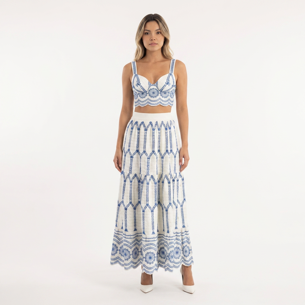 Vestido Mujer Estampado Verano Ajuste Conjunto - Mavetta