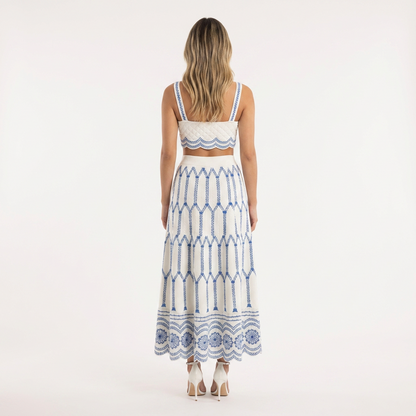 Vestido Mujer Estampado Verano Ajuste Conjunto