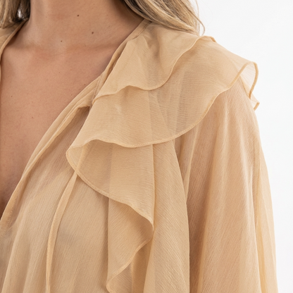 Vestido largo mujer gasa transparente estilo boho playa