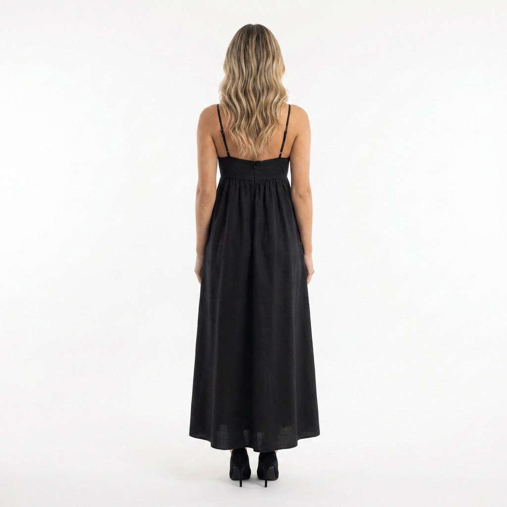 Vestido largo mujer escote espalda abierta