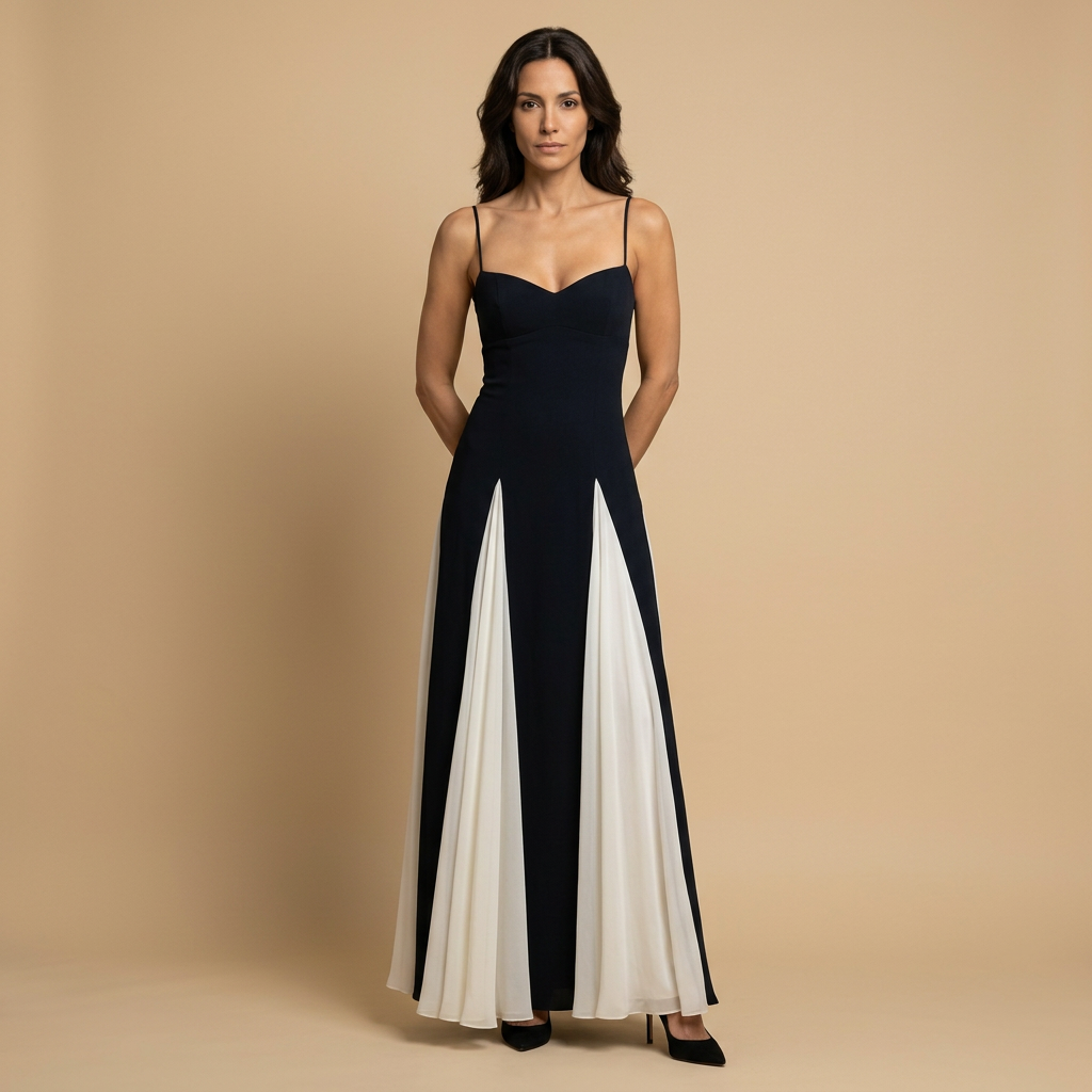 Vestido Largo Mujer Corsé Paneles Corte A - Mavetta