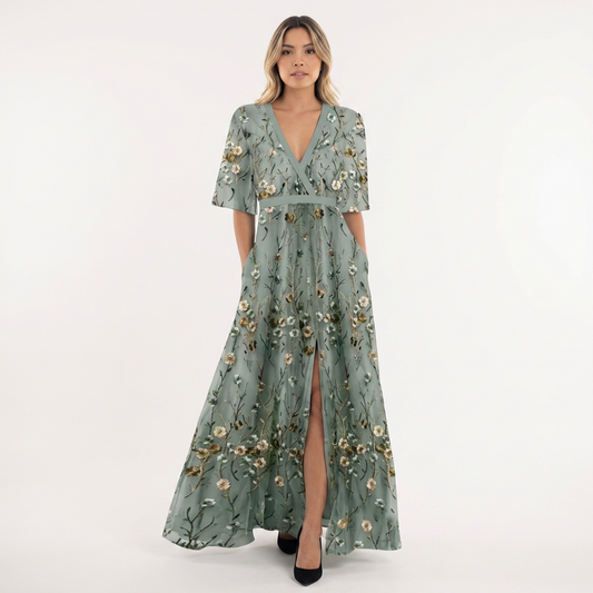 Vestido largo mujer estampado floral corte maxi - Mavetta