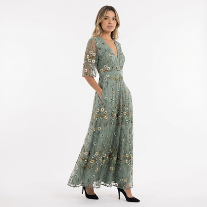 Vestido largo mujer estampado floral corte maxi