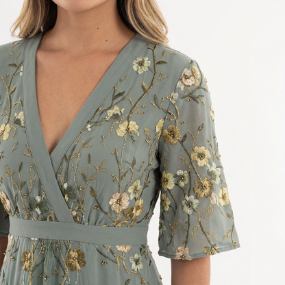 Vestido largo mujer estampado floral corte maxi