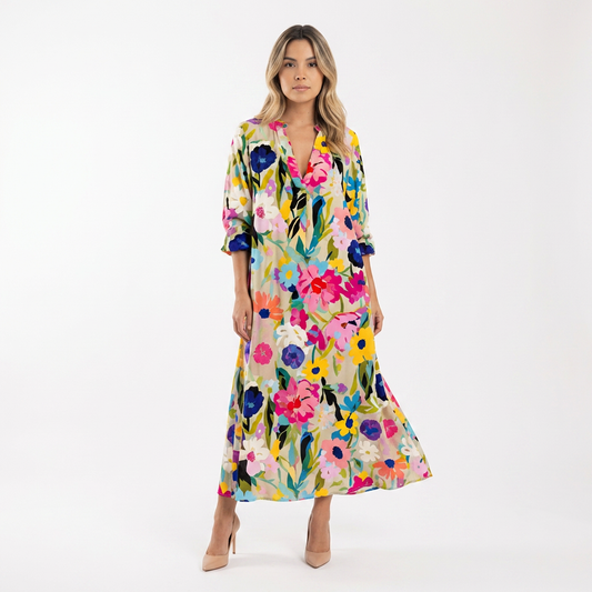 Vestido largo mujer fluido elegante - Mavetta